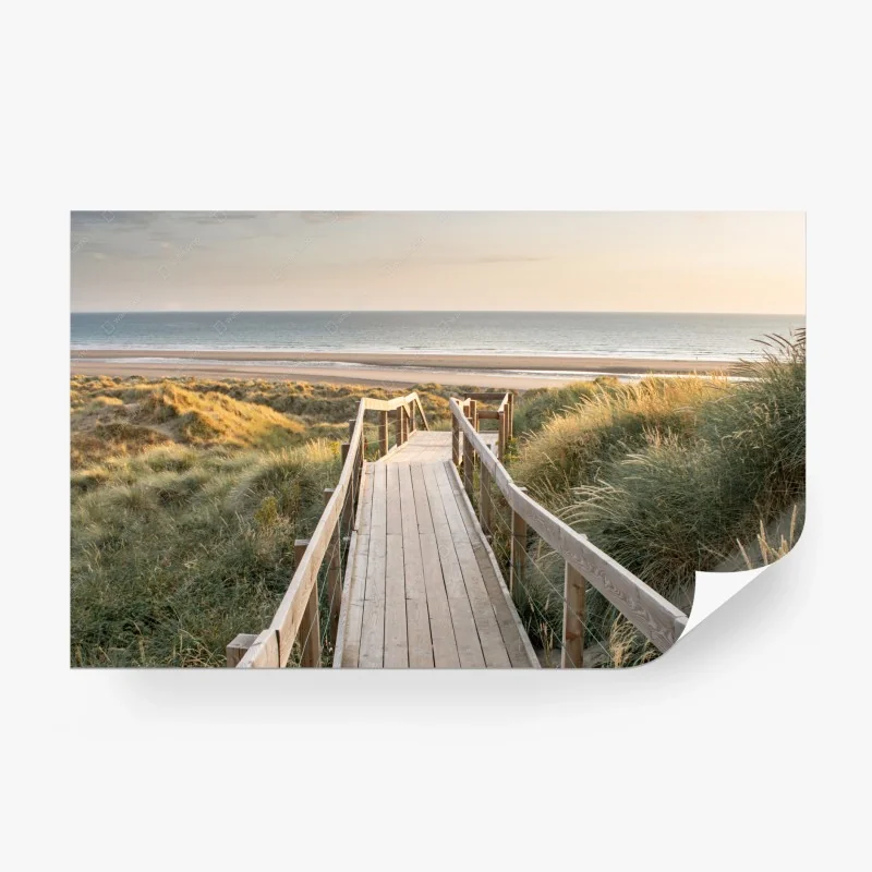 Papier peint passerelle vers l'océan au coucher de soleil – Wallnifity® Papier peint passerelle vers l'océan au coucher de soleil – Wallnifity®