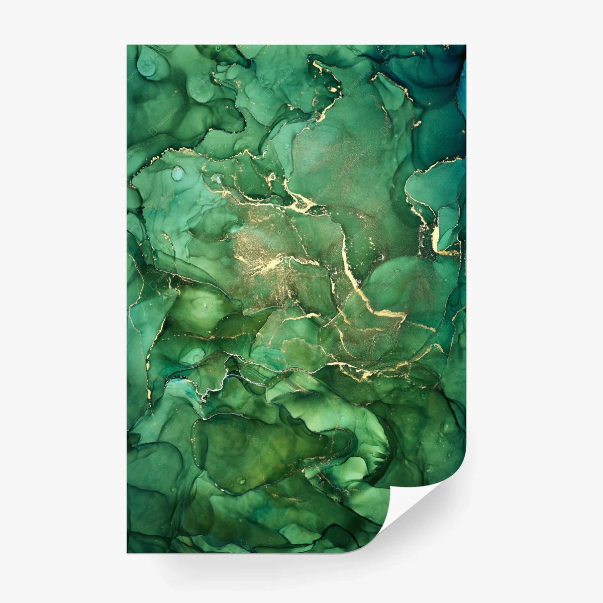 Papier peint marbrure émeraude aux reflets dorés – Wallnifity® Papier peint marbrure émeraude aux reflets dorés – Wallnifity®