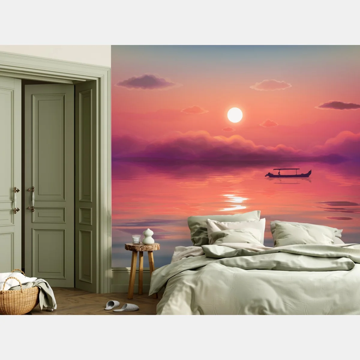 Papier peint coucher de soleil en mer au ton pastel – Wallnifity® Papier peint coucher de soleil en mer au ton pastel – Wallnifity®
