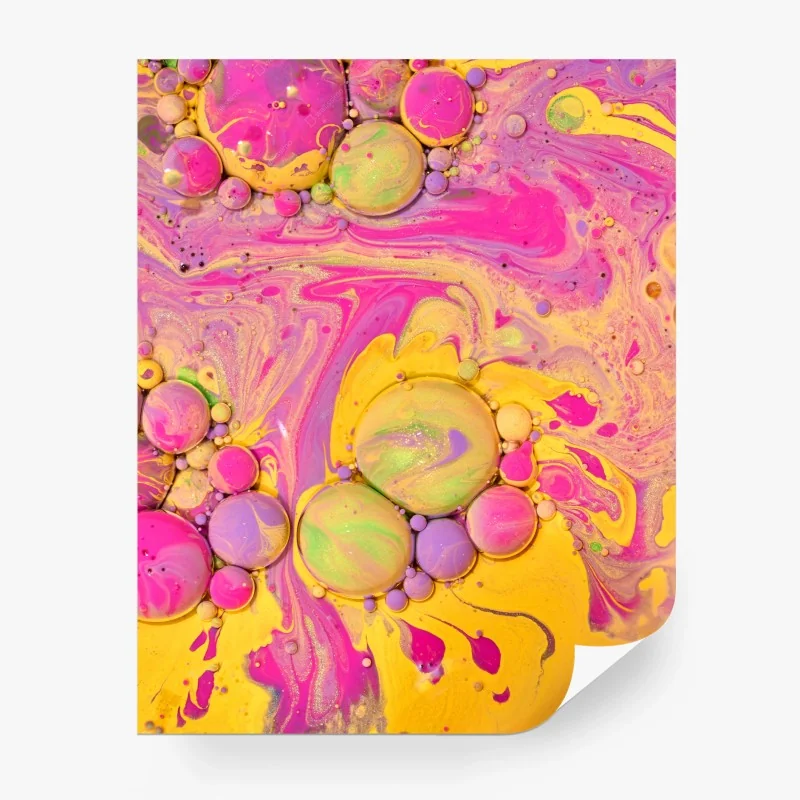 Papier peint rêve marbré de bulles multicolores – Wallnifity®