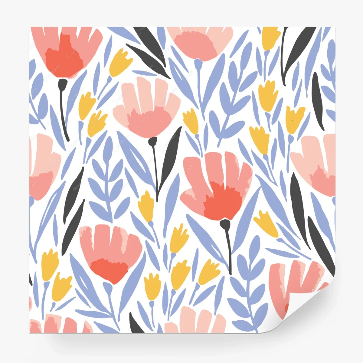 Papier peint motif floral printanier aux tons pastels – Wallnifity® Papier peint motif floral printanier aux tons pastels – Wallnifity®