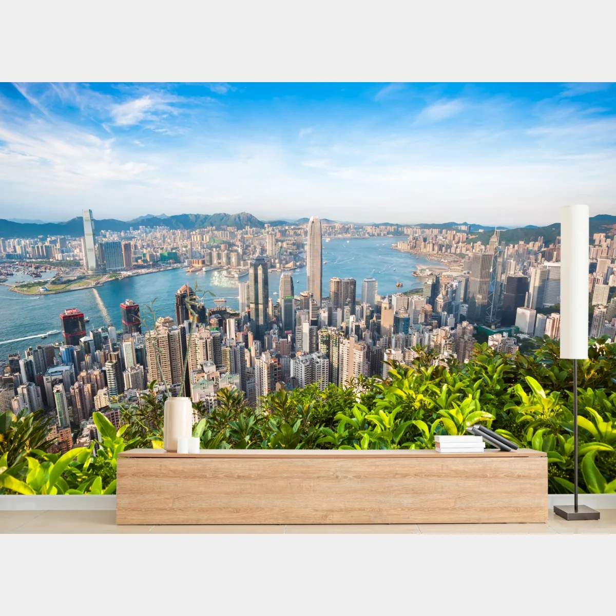 Papier peint panorama urbain de Hong Kong depuis Victoria Peak – Wallnifity® Papier peint panorama urbain de Hong Kong depuis Victoria Peak – Wallnifity®