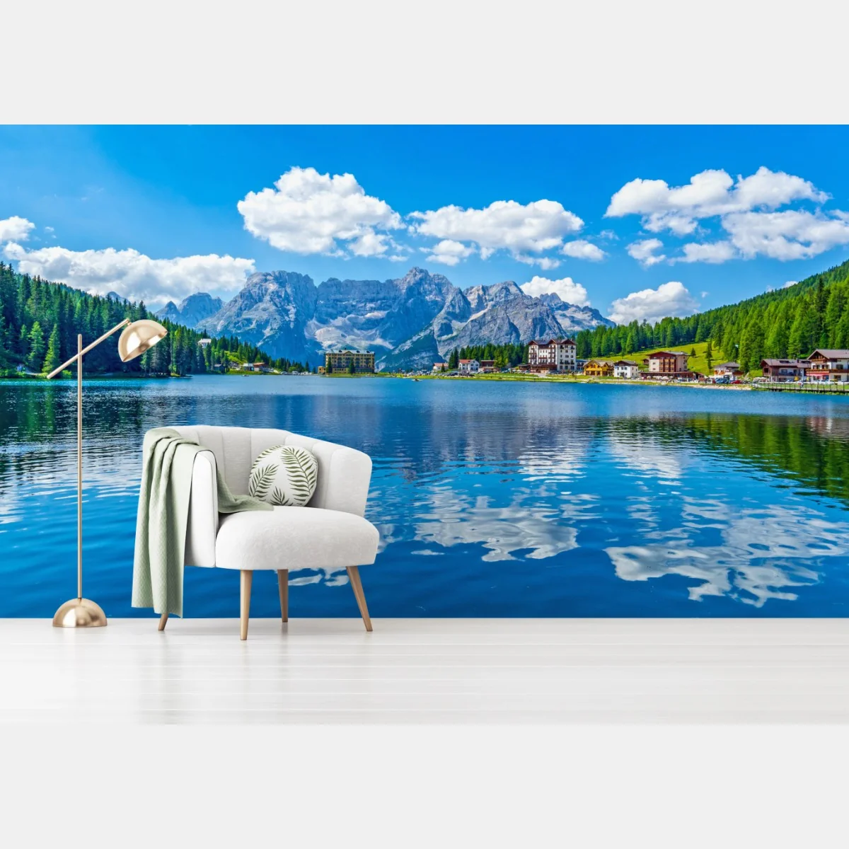 Papier peint reflet magique du lac de Misurina – Wallnifity® Papier peint reflet magique du lac de Misurina – Wallnifity®