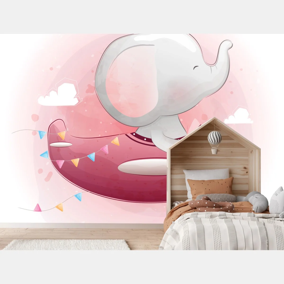Papier peint éléphant volant en aquarelle pour chambre d'enfant – Wallnifity® Papier peint éléphant volant en aquarelle pour chambre d'enfant – Wallnifity®