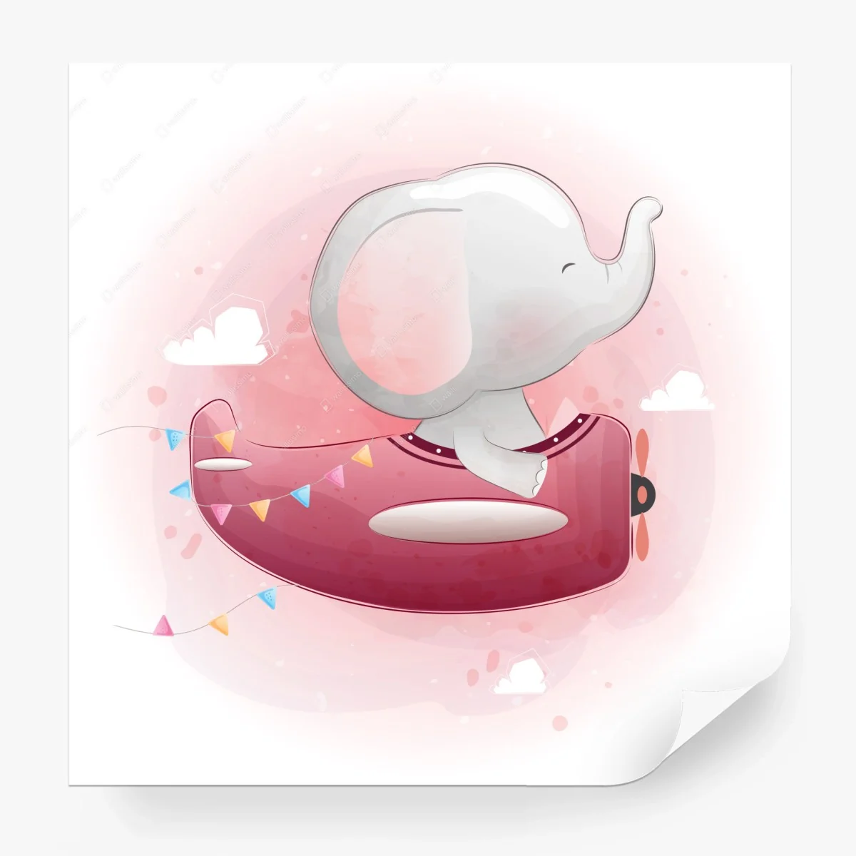 Papier peint éléphant volant en aquarelle pour chambre d'enfant – Wallnifity® Papier peint éléphant volant en aquarelle pour chambre d'enfant – Wallnifity®