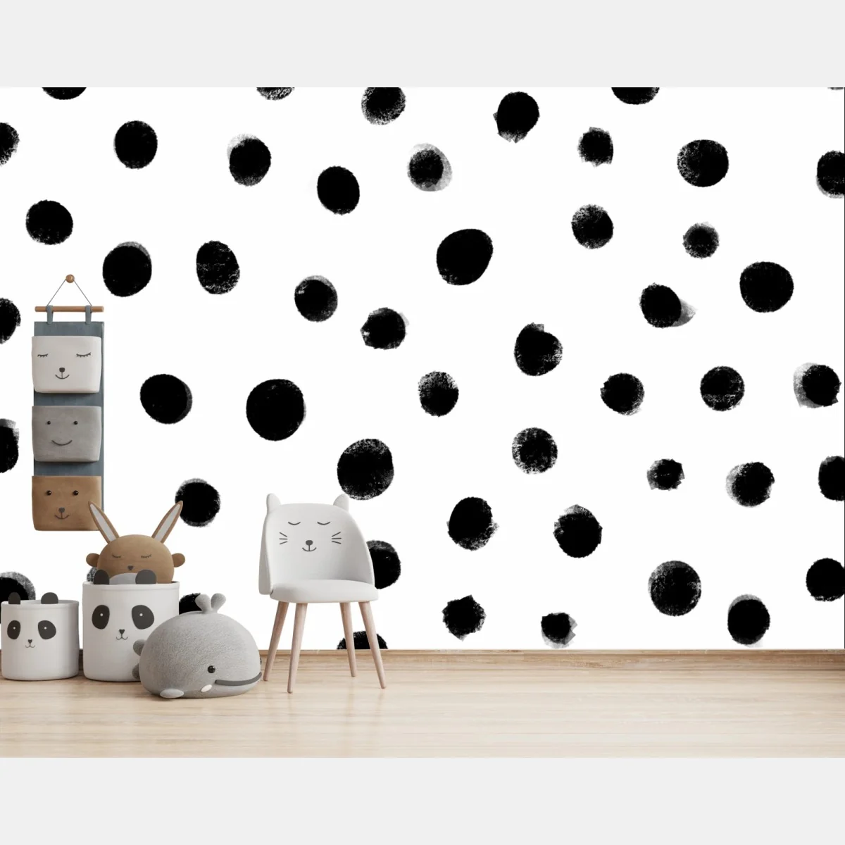 Papier peint motif pois monochrome peint à la main – Wallnifity® Papier peint motif pois monochrome peint à la main – Wallnifity®