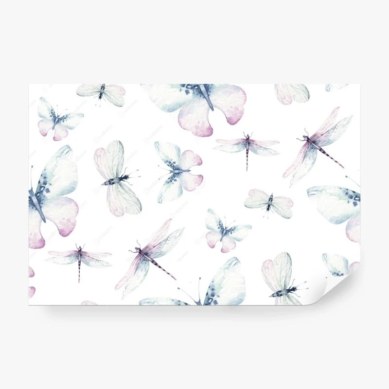 Papier peint papillons et libellules en aquarelle – Wallnifity® Papier peint papillons et libellules en aquarelle – Wallnifity®