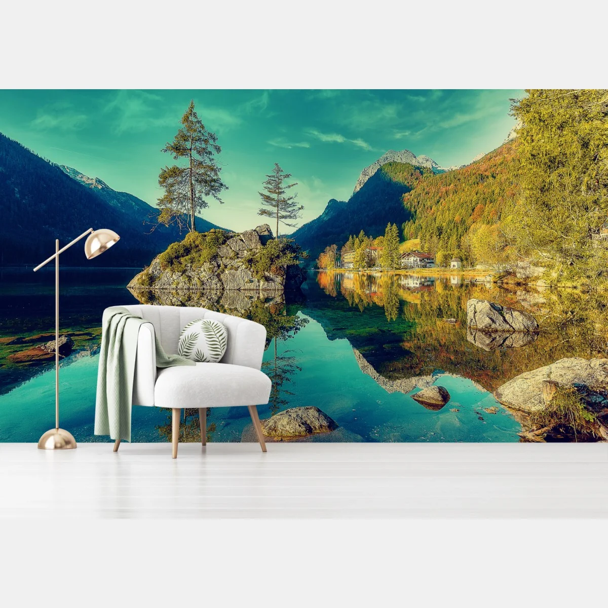 Papier peint reflets féeriques du Hintersee alpin – Wallnifity® Papier peint reflets féeriques du Hintersee alpin – Wallnifity®