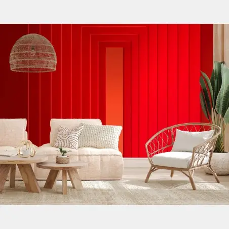 Papier peint couloir d'arches rouges en perspective – Wallnifity®