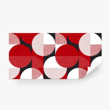Papier peint motif bauhaus géométrique rouge et noir – Wallnifity®