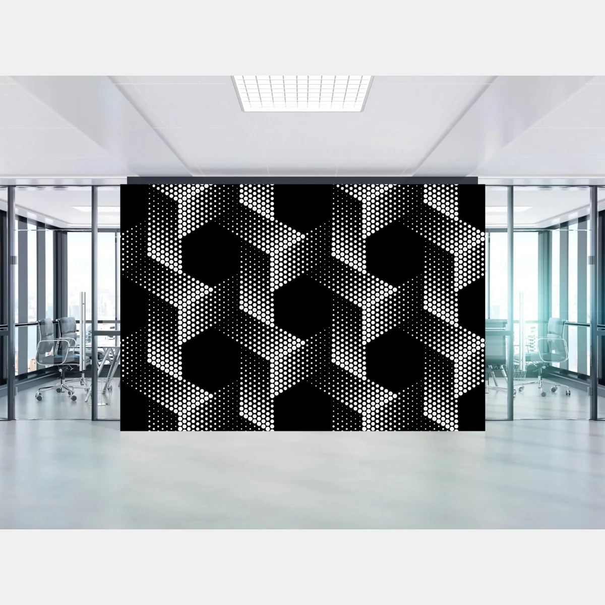 Papier peint motif géométrique en pointillés noir et blanc – Wallnifity® Papier peint motif géométrique en pointillés noir et blanc – Wallnifity®