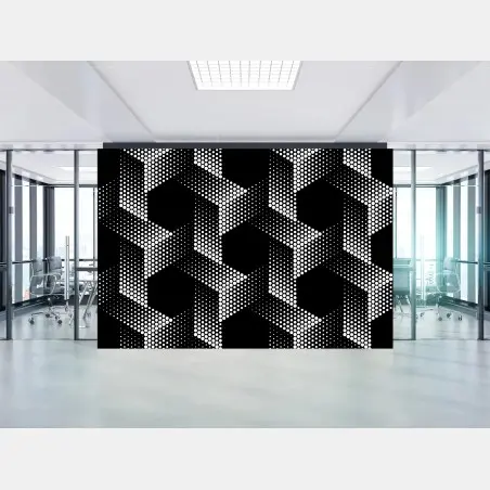 Papier peint motif géométrique en pointillés noir et blanc – Wallnifity®