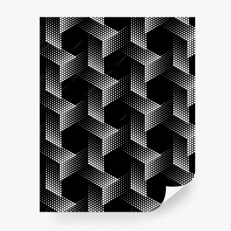 Papier peint motif géométrique en pointillés noir et blanc – Wallnifity®