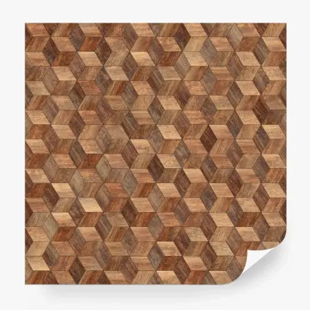 Papier peint parquet hexagonal en bois effet 3d – Wallnifity®