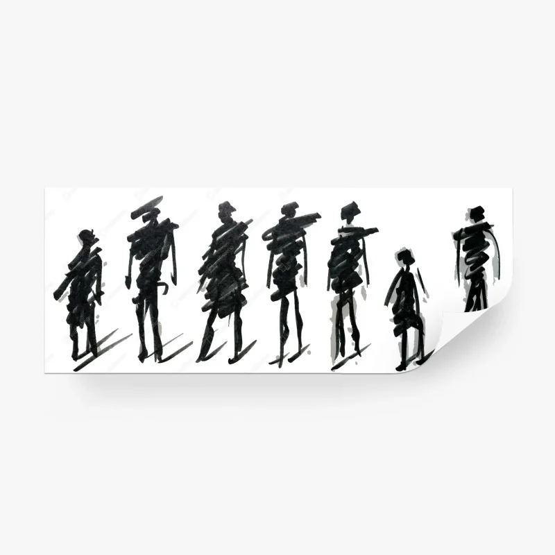 Papier peint silhouettes gestuelles à l'encre noire – Wallnifity® Papier peint silhouettes gestuelles à l'encre noire – Wallnifity®