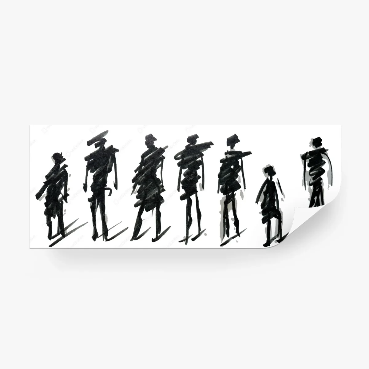 Papier peint silhouettes gestuelles à l'encre noire – Wallnifity® Papier peint silhouettes gestuelles à l'encre noire – Wallnifity®