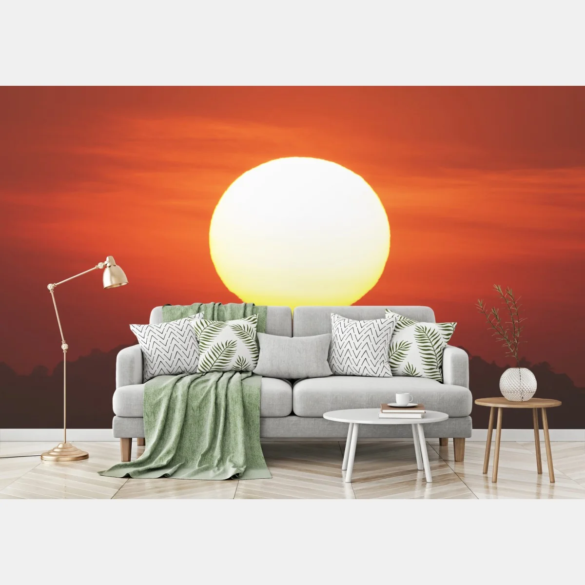 Papier peint soleil couchant sur l'horizon embrasé – Wallnifity® Papier peint soleil couchant sur l'horizon embrasé – Wallnifity®