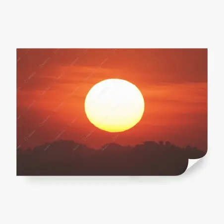 Papier peint soleil couchant sur l'horizon embrasé – Wallnifity®