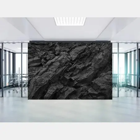 Papier peint texture rocheuse dramatique en noir et blanc – Wallnifity®