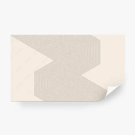 Papier peint composition géométrique minimaliste en lignes beiges – Wallnifity®