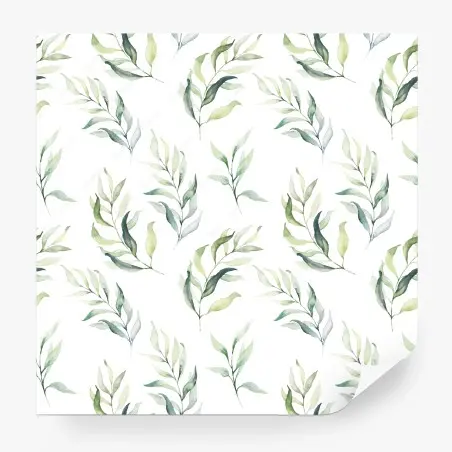 Papier peint feuillage aquarelle en nuances de vert – Wallnifity®