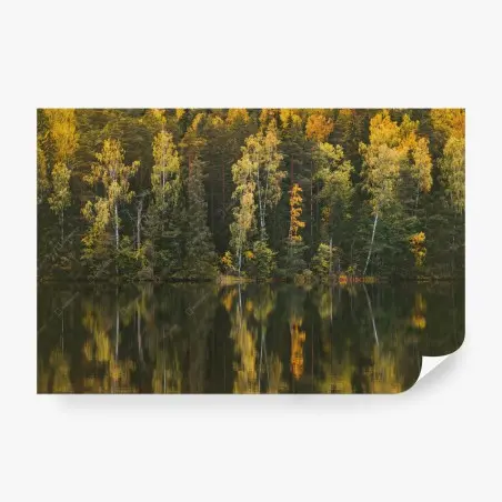 Papier peint reflets d'automne sur le lac – Wallnifity®