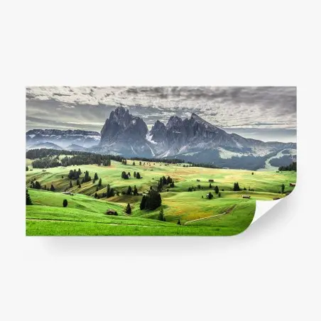 Papier peint alpages verdoyants sous les sommets – Wallnifity®