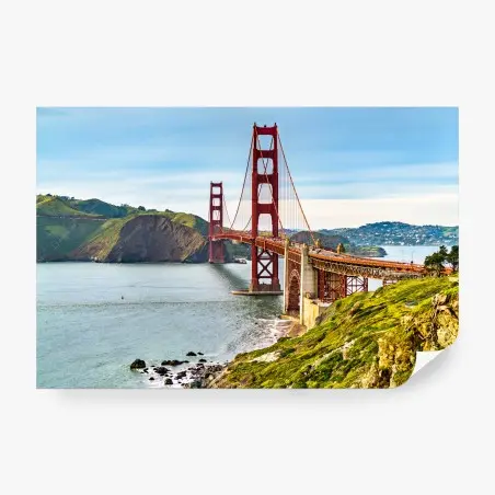 Papier peint vue panoramique du pont Golden Gate à San Francisco – Wallnifity®