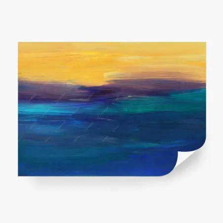 Papier peint coucher de soleil abstrait sur l'océan – Wallnifity®