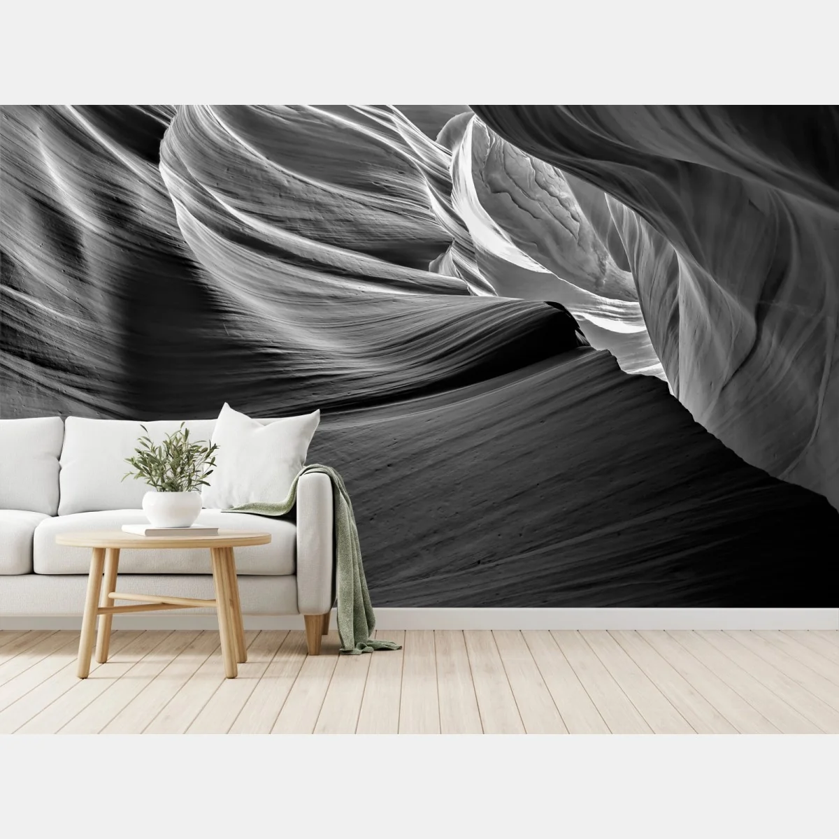 Papier peint formes sculptées du canyon en noir et blanc – Wallnifity® Papier peint formes sculptées du canyon en noir et blanc – Wallnifity®