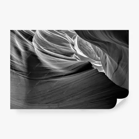 Papier peint formes sculptées du canyon en noir et blanc – Wallnifity®