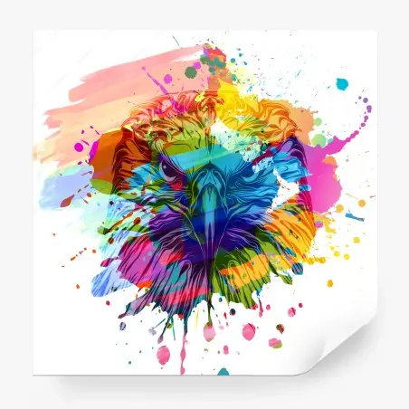 Papier peint lion abstrait en explosion de couleurs – Wallnifity®