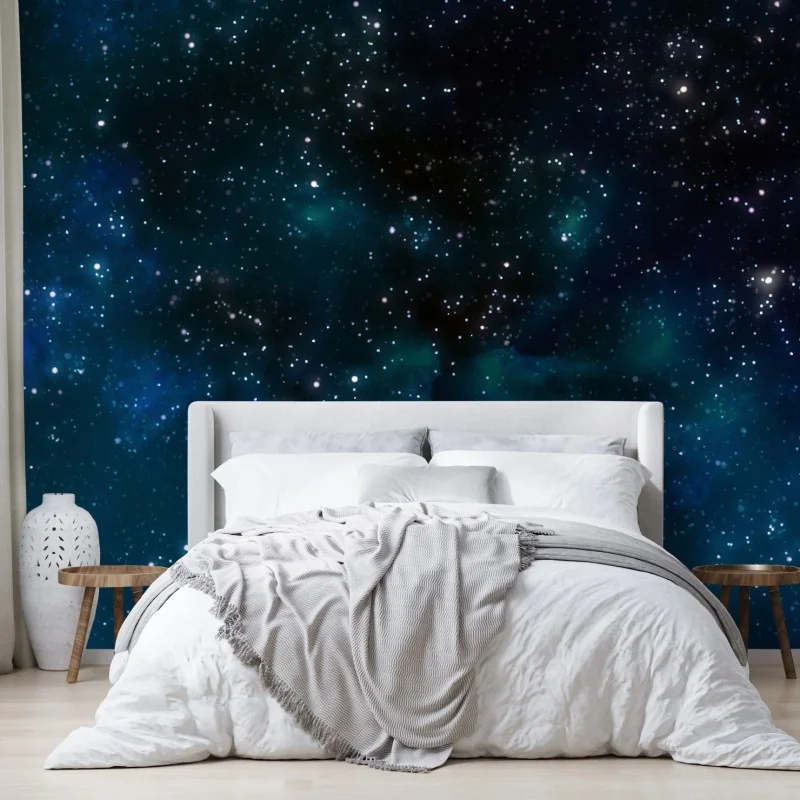 Papier peint ciel étoilé avec nébuleuses bleues – Wallnifity® Papier peint ciel étoilé avec nébuleuses bleues – Wallnifity®