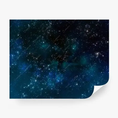 Papier peint ciel étoilé avec nébuleuses bleues – Wallnifity®