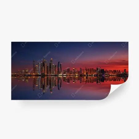 Papier peint horizon urbain au crépuscule – Wallnifity®