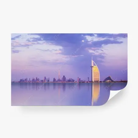 Papier peint coucher de soleil sur la skyline de Dubaï – Wallnifity®