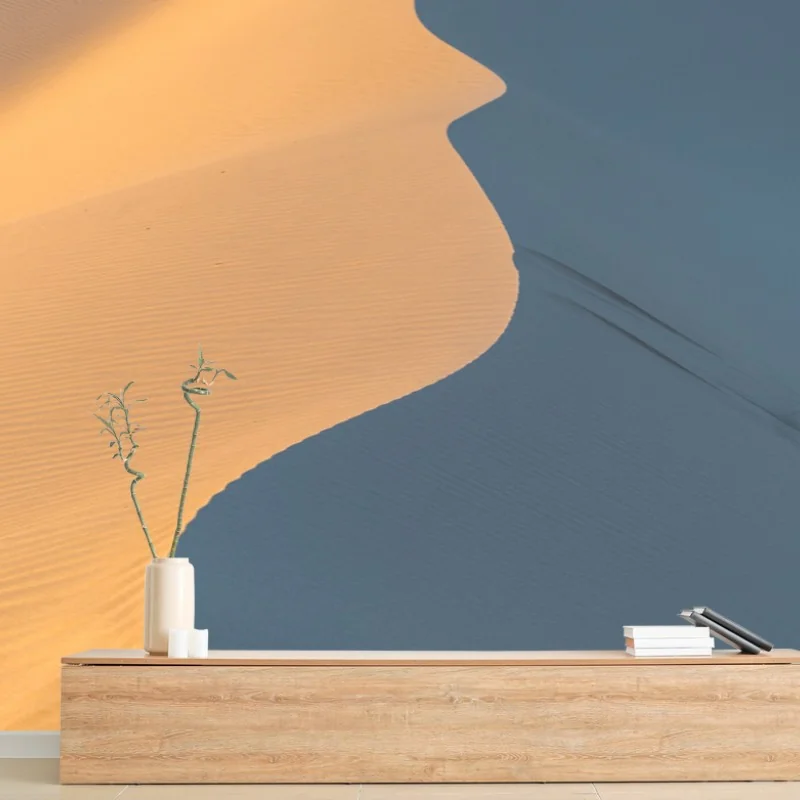 Papier peint dunes dorées et ombres bleutées – Wallnifity® Papier peint dunes dorées et ombres bleutées – Wallnifity®