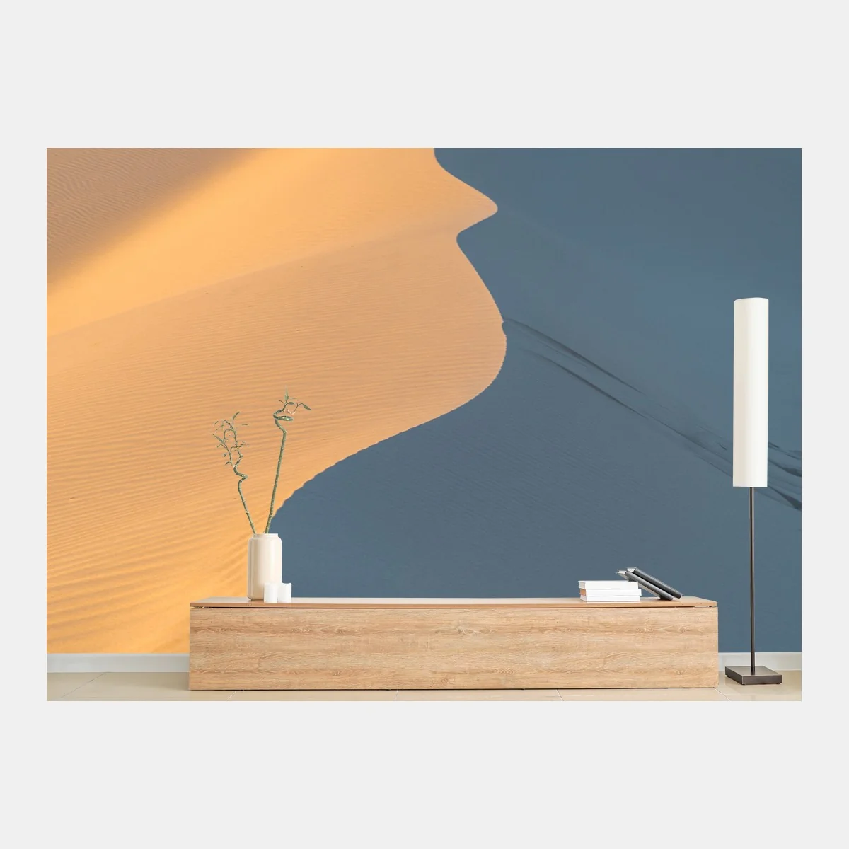 Papier peint dunes dorées et ombres bleutées – Wallnifity® Papier peint dunes dorées et ombres bleutées – Wallnifity®
