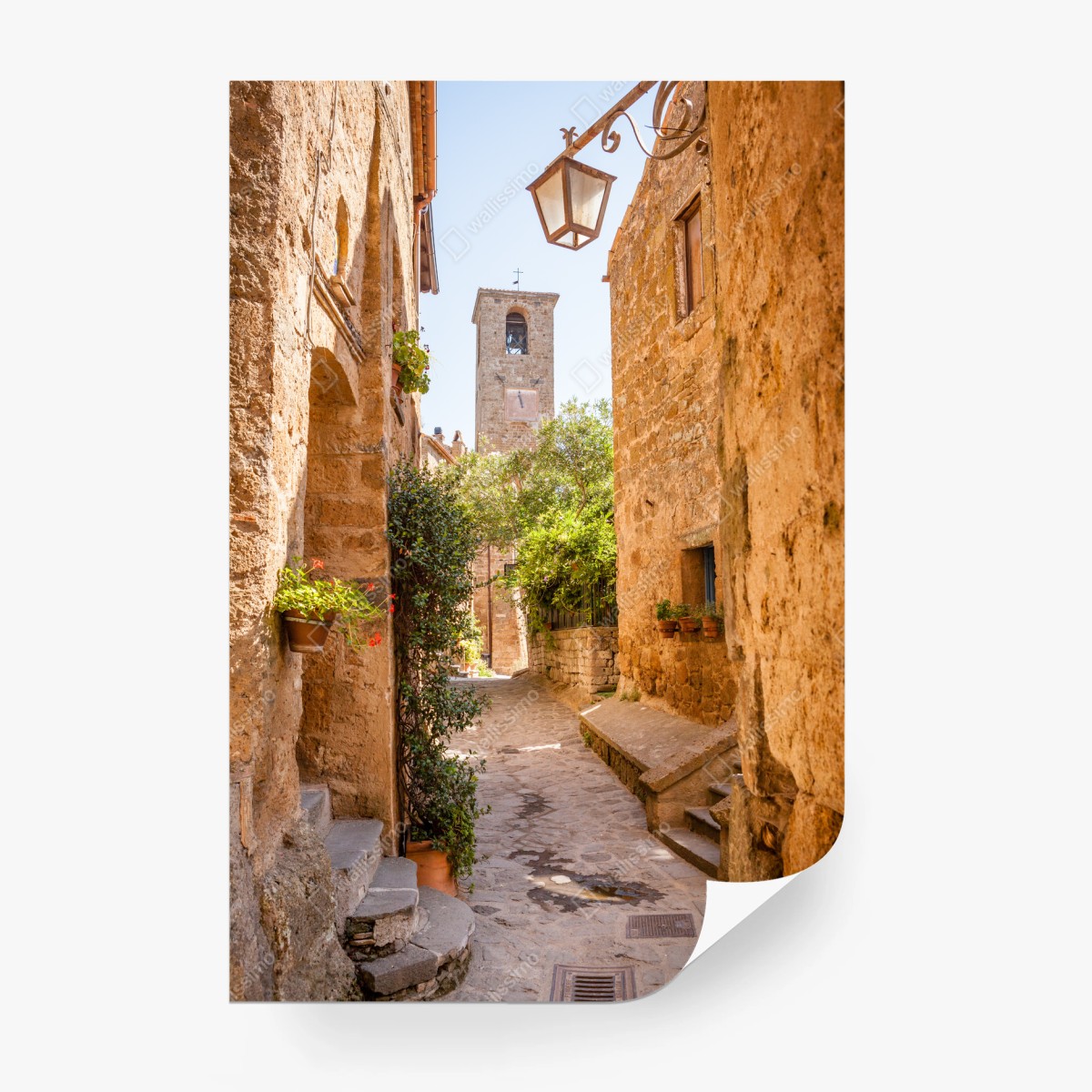 Papier peint ruelle pittoresque à Civita di Bagnoregio – Wallnifity®