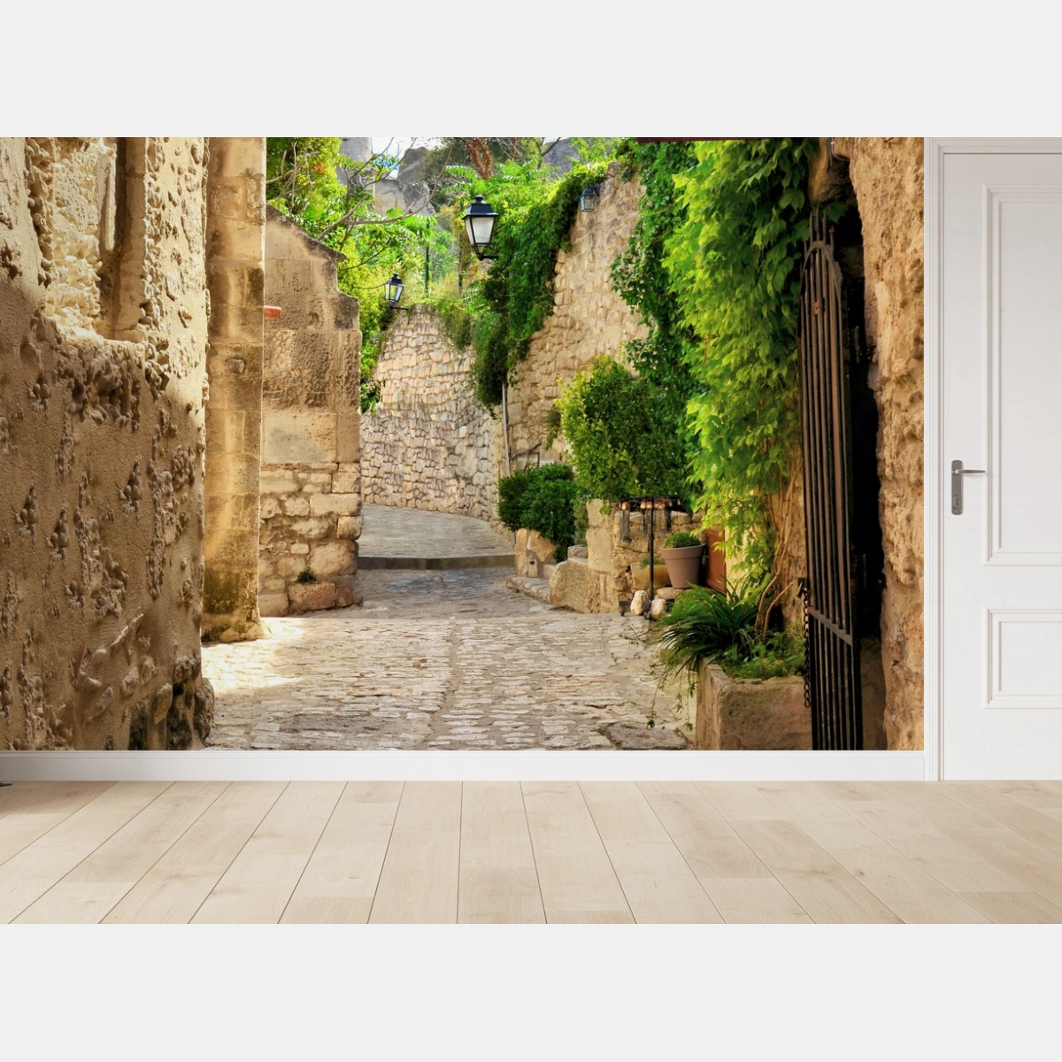 Papier peint ruelle pittoresque, Les Baux-de-Provence – Wallnifity®