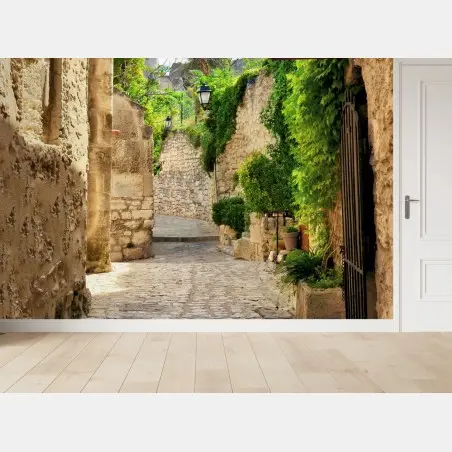 Papier peint ruelle pittoresque, Les Baux-de-Provence – Wallnifity®