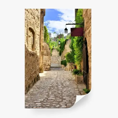 Papier peint ruelle pittoresque, Les Baux-de-Provence – Wallnifity®