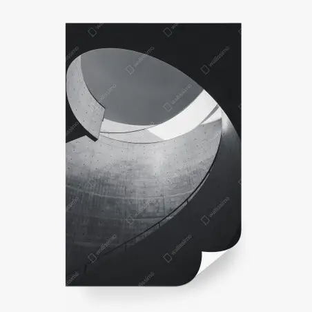 Papier peint abstraction architecturale en béton et courbes – Wallnifity®