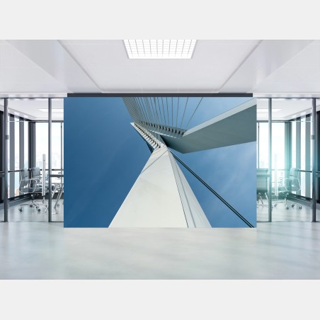 Papier peint perspective architecturale d'un pont à haubans – Wallnifity®