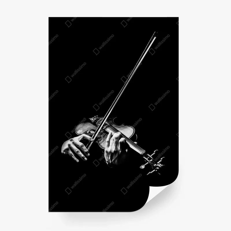 Papier peint mains et violon en clair-obscur – Wallnifity® Papier peint mains et violon en clair-obscur – Wallnifity®