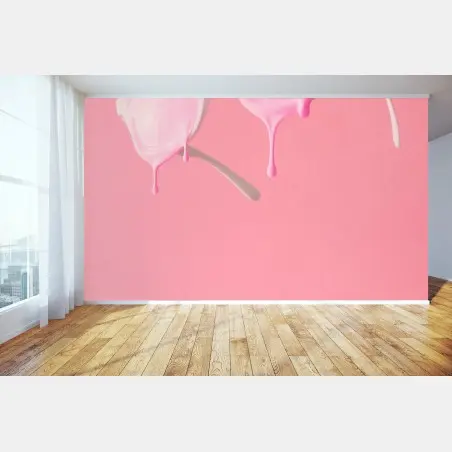 Papier peint lunettes blanches à peinture rose dégoulinante – Wallnifity®