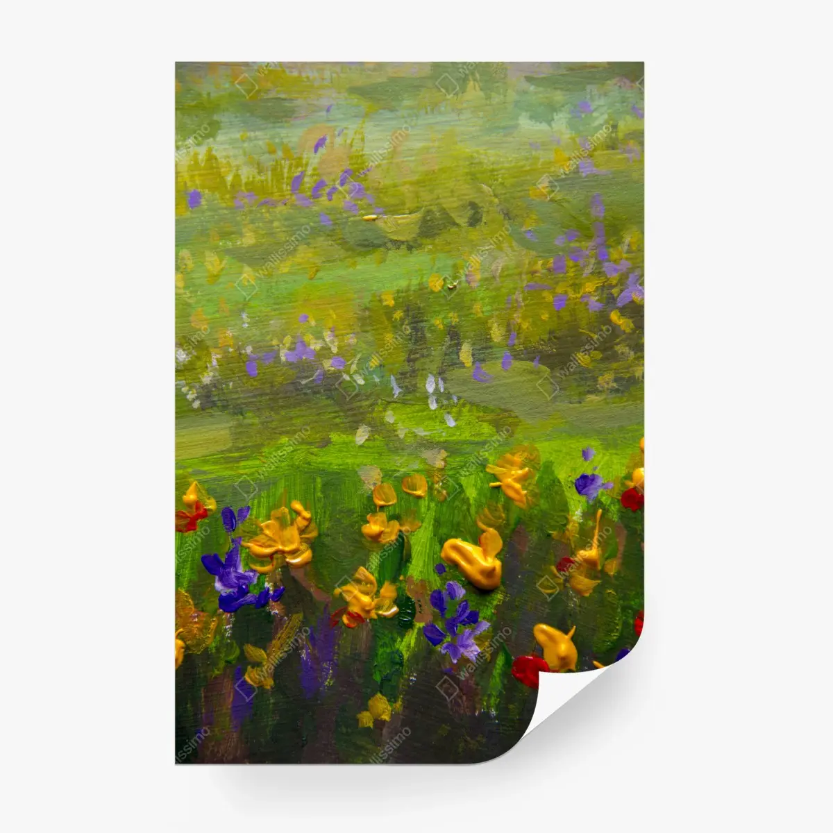 Papier peint champ de fleurs impressionniste aux touches colorées – Wallnifity®