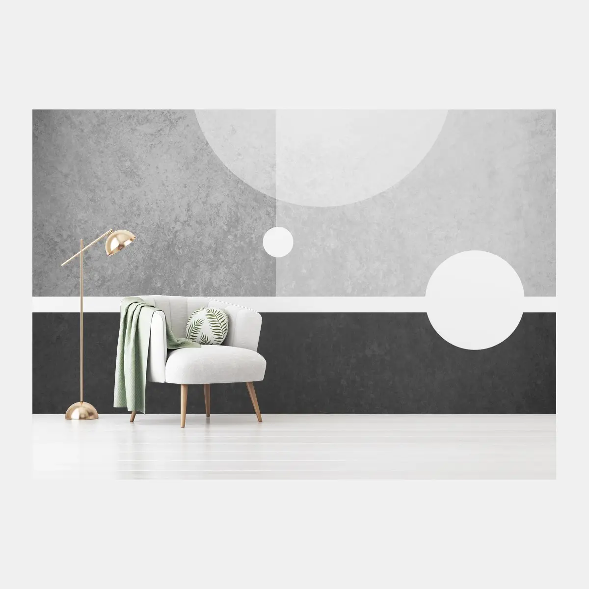 Papier peint cercle minimal sur fond texturé – Wallnifity®