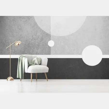 Papier peint cercle minimal sur fond texturé – Wallnifity®