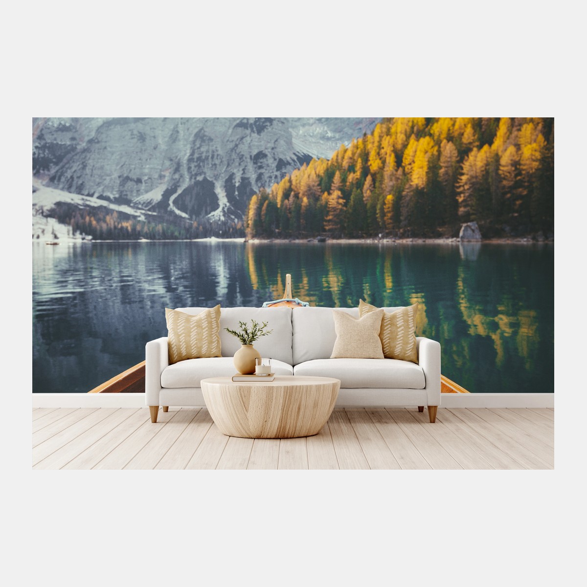 Papier peint matin doré au Lago di Braies – Wallnifity®